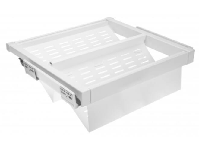 Schoenenrek, uittrekbaar metal 800 mm SOFT-CLOSE, Wit