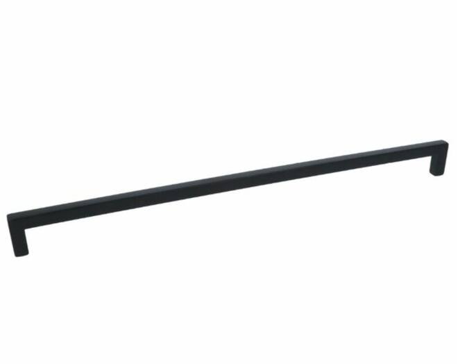 Greep 9x9mm hoh 160mm zwart gelakt totale lengte 168mm