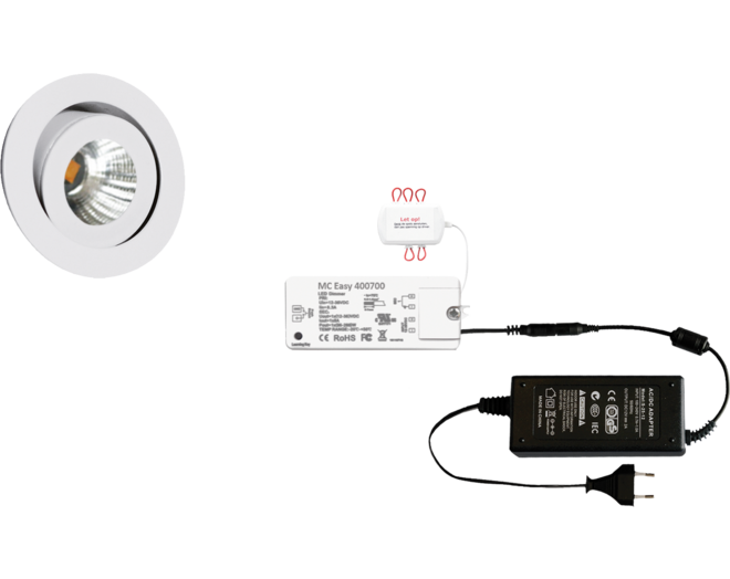 6x Ancona  Alum. + 6 x verlengsnoer + MC-Easy + Driver 24W