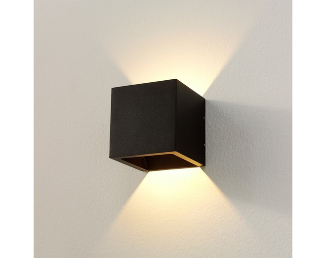 Wandlamp Vigo Up/down zwart IP54