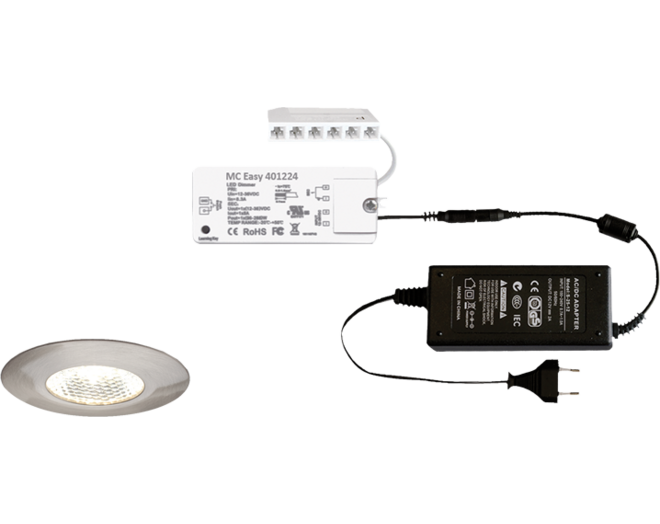 3x Pixel 24V RVS Look + MC-Easy basisontvanger + Driver 24W