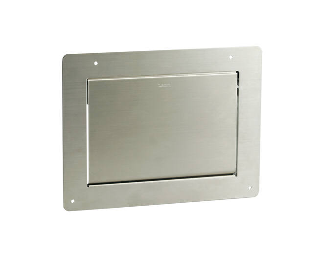 Afvaldoorlaat, montage aan de BINNENKANT 308x234mm RVS,