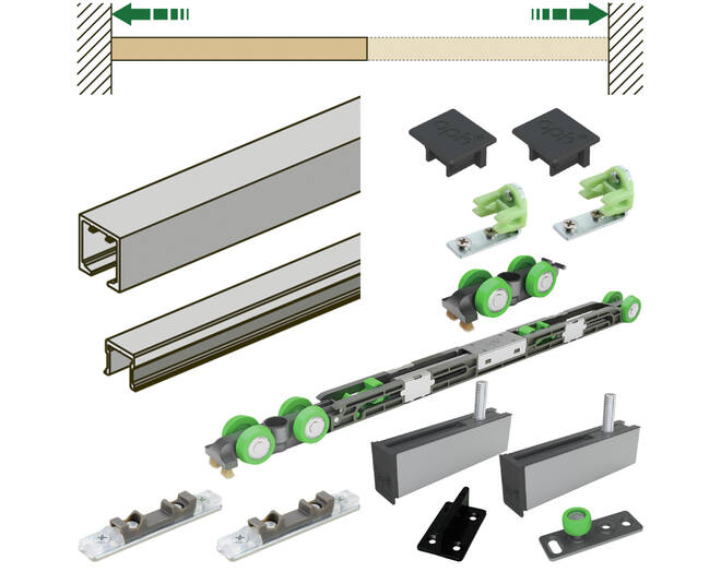 Spaceship 80 W Minimal set compleet met rail, deur 100cm