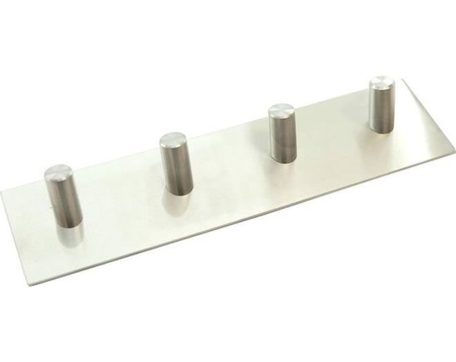 Kapstok met plaat 200x50, 4 haaks