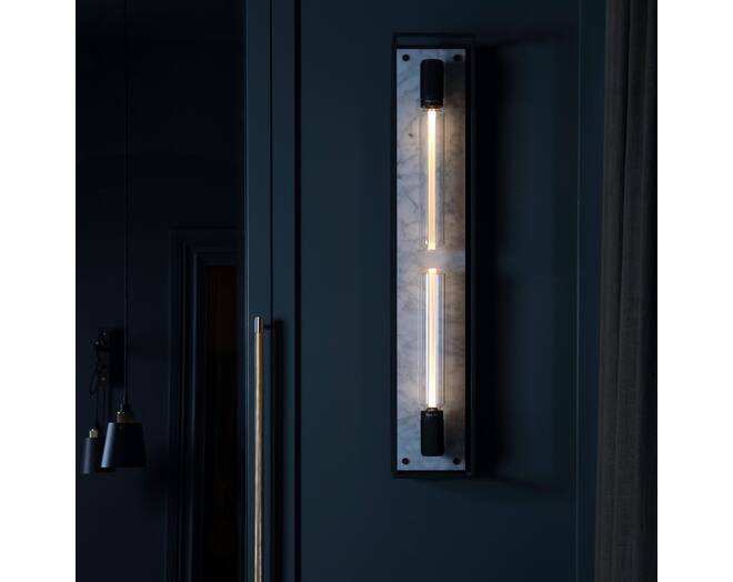 Caged Wall Light/X-Large/White Marble