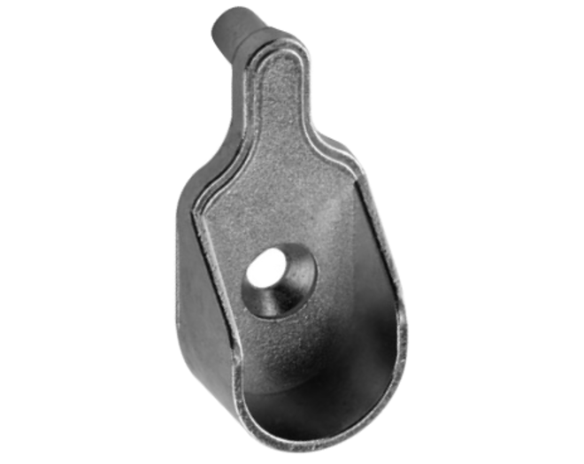 Roedehouder vernikkeld, met 2 duvels 5mm, voor roede 30x15mm