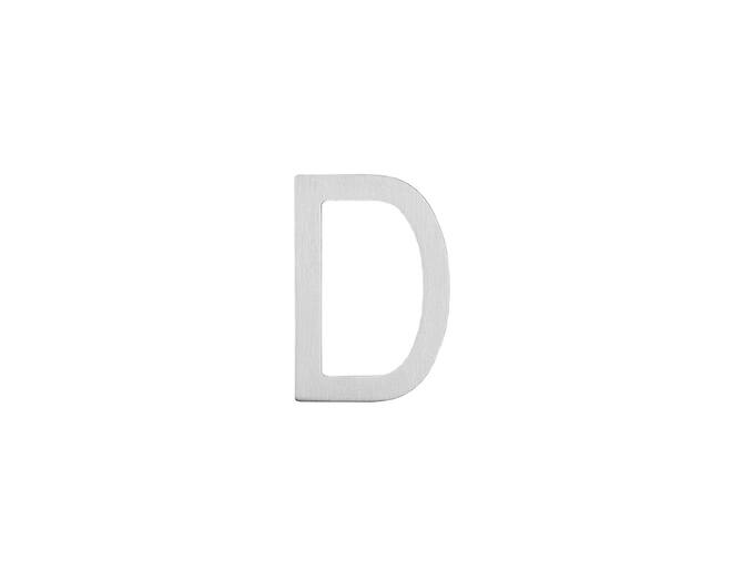 Huisletter D 100mm RVS geborsteld
