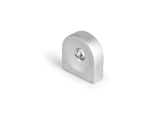 Knop CIRCLE met gat, mat chroom 40x8x40mm, hartmaat 32mm