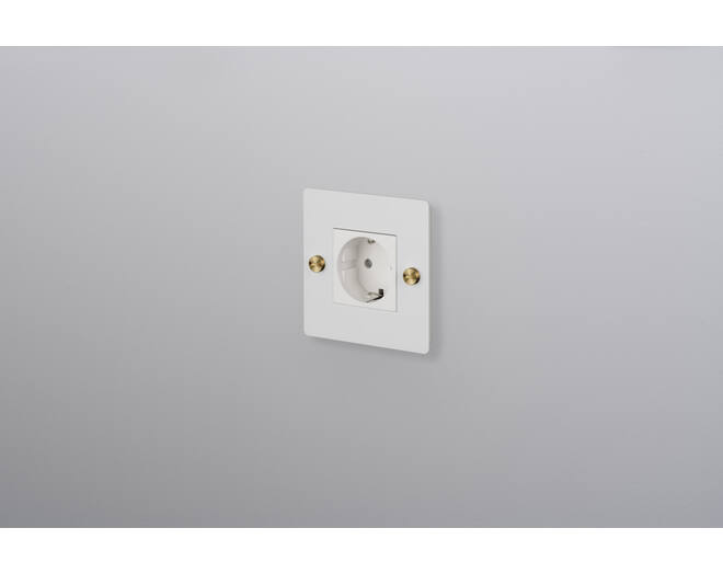 EU 1G Socket/Schuko Type F/w/out B+P Logo/White