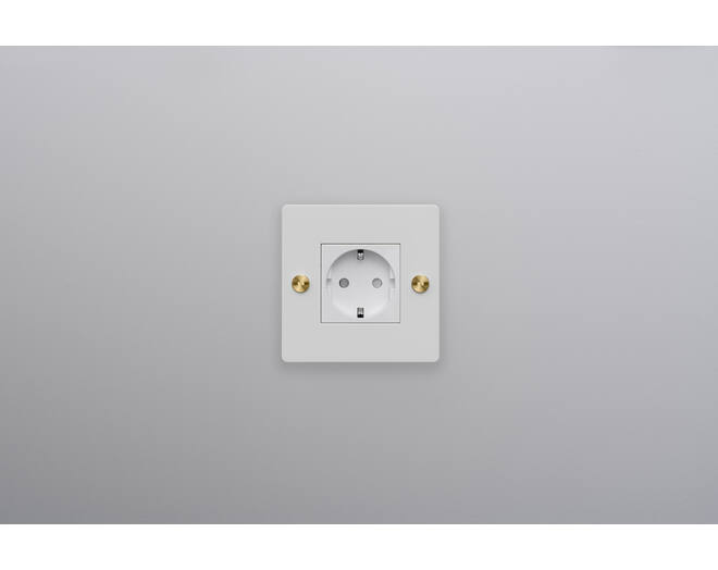 EU 1G Socket/Schuko Type F/w/out B+P Logo/White