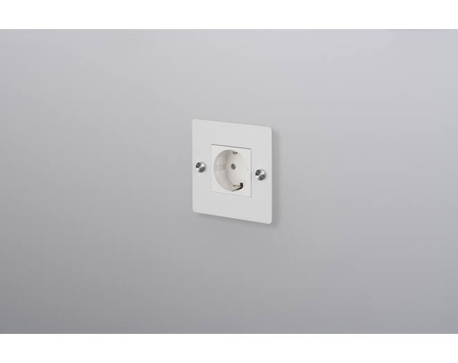 EU 1G Socket/Schuko Type F/w/out B+P Logo/White