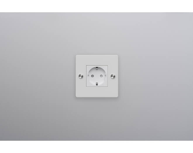 EU 1G Socket/Schuko Type F/w/out B+P Logo/White
