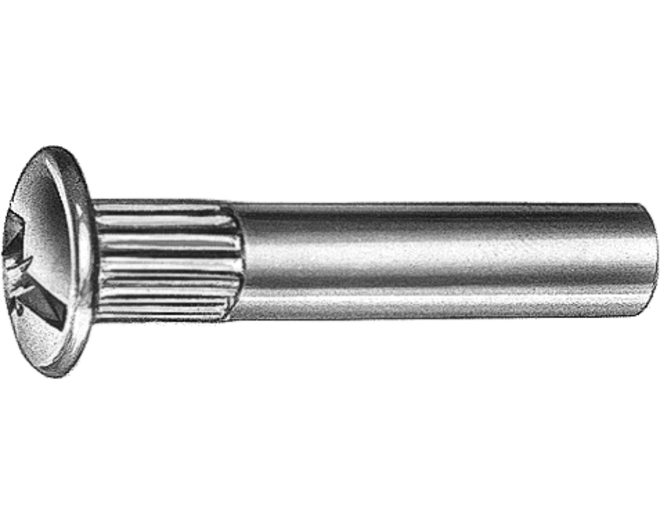 Verbindingshuls M4, met kop vernikkeld, 27mm lang onder kop