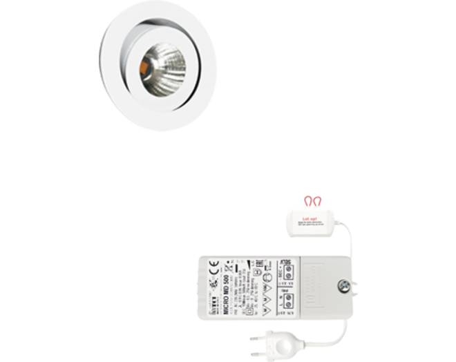6x Ancona wit DTW 3000K-2200K +6x verleng+Driver RL dimbaar