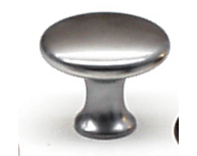 Knop diameter 31mm mat chroom, hoogte 25mm