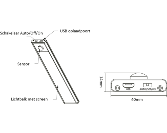 Smart20 mat zwart met lichtgevoelige bewegingssensor