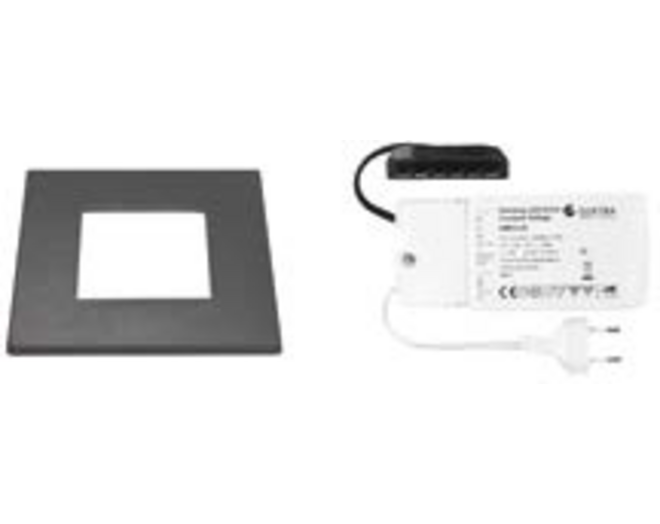 1x Quadrum mat zwart 12V + RL-dimbare driver 30W