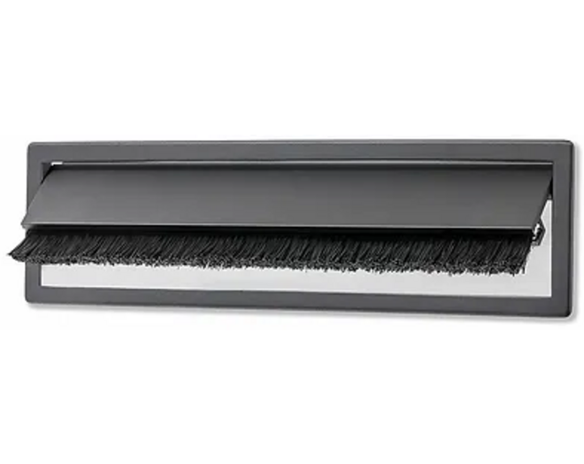 Kabeldoorvoer 180x49,5mm scharnierend, mat zwart VE=12 st.