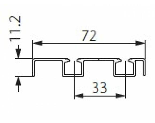 Flagship 5 W dubbel onder looprail lengte 2500mm