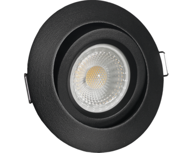 Aosta  kantelbare IP44 inb. Spot zwart D2W + Triac driver