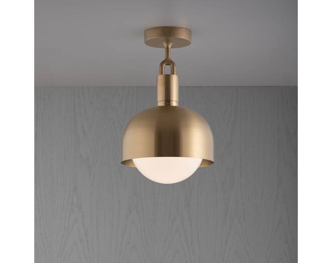 Forked Ceiling/Brass/Medium Brass Shade/Medium Opal Gl