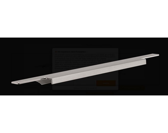 Profielgreep 38x296mm aluminium zwart mat hoogte 13mm