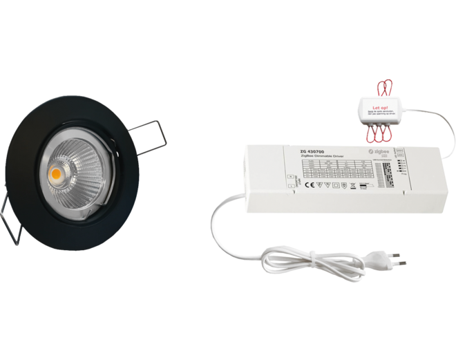 3x rond zwart+3xpowerled+3xverl.+ZigBee