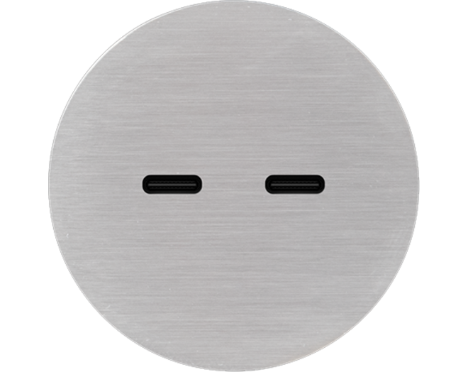 Rond 2.0 Multifit - USB-C 2X (30W) - s. trim - brushed nicke