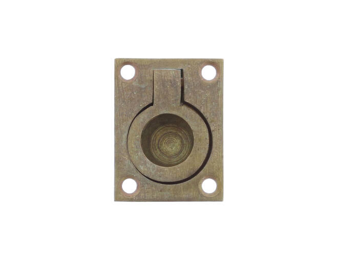 Luikring rechthoekig 65 x 49 mm messing getrommeld