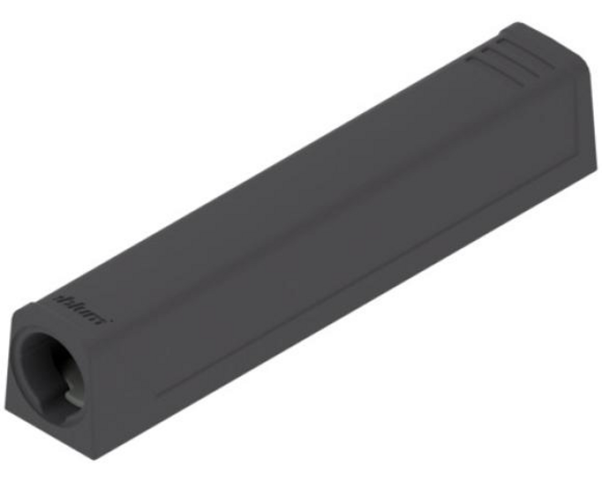 TIP-ON adapterplaat, versie lang recht, carbon zwart