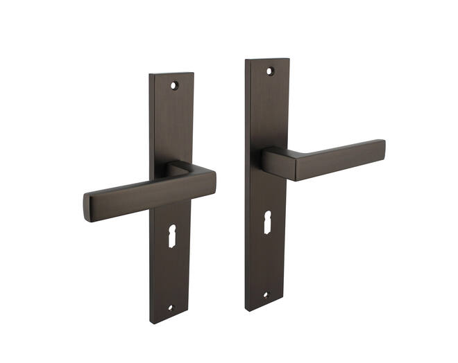 Deurkruk Hera op schild 245x45 mm sleutelgat 56 mm