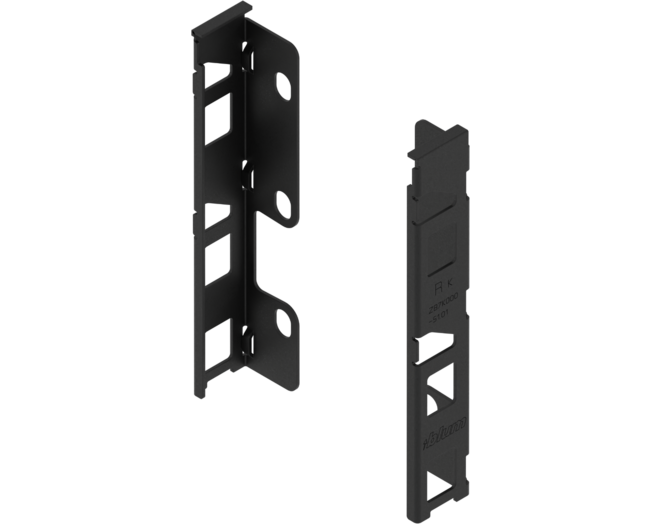 Achterwandhouderset Legrabox, K- hoogte. Carbon zwart
