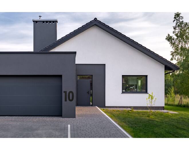Huisnummer 0 XL hoogte 30cm RVS/mat zwart