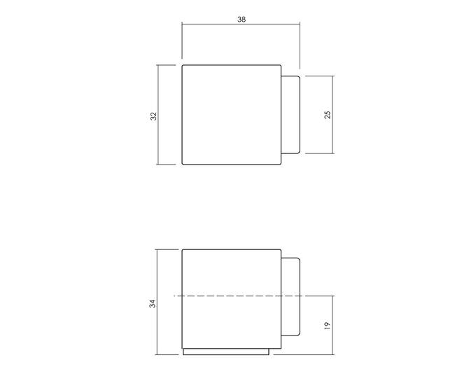 Olivari deurstop Cubo chroom mat