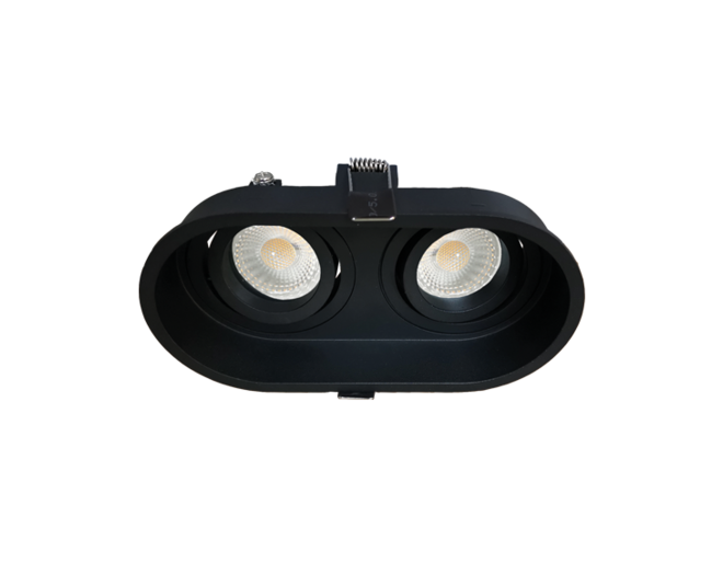 Palma Duo kantelbare inbouwspot rond zwart + Triac driver