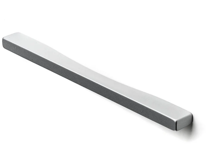 Greep 158x18x10mm mat metallic aluminium, hartmaten 128/64mm