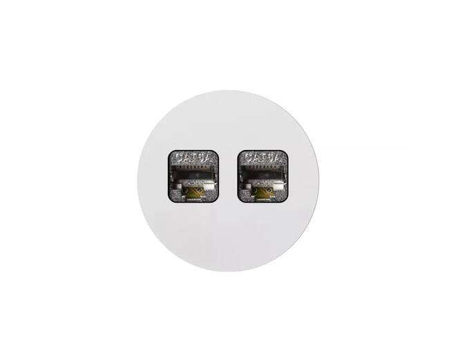 Rond 2.0 Data port  2 Keystones- s. trim - white alu