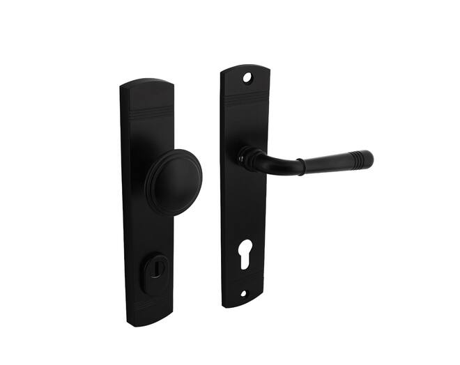 VD-beslag Helena knop/kruk PC 92mm+kerntrekbev. mat zwart