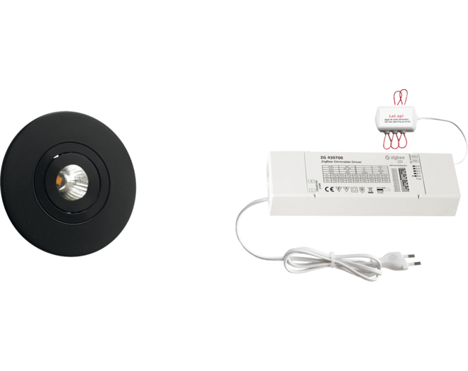 3x Monza rond zwart DTW 3000K-2200K+ 3x verl +ZigBee
