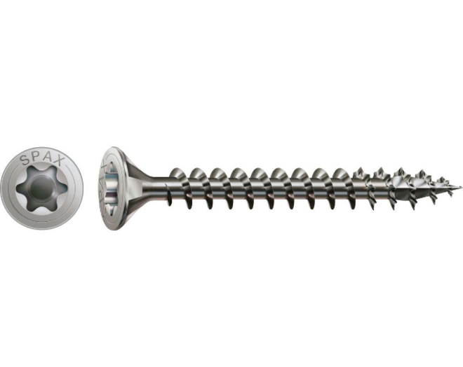Spax Torx RVS A2 schroef 5,0x80 voldraad VE=100 stuks