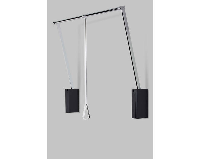 Garderobelift met dubbele soft close 560-950mm zwart/chroom