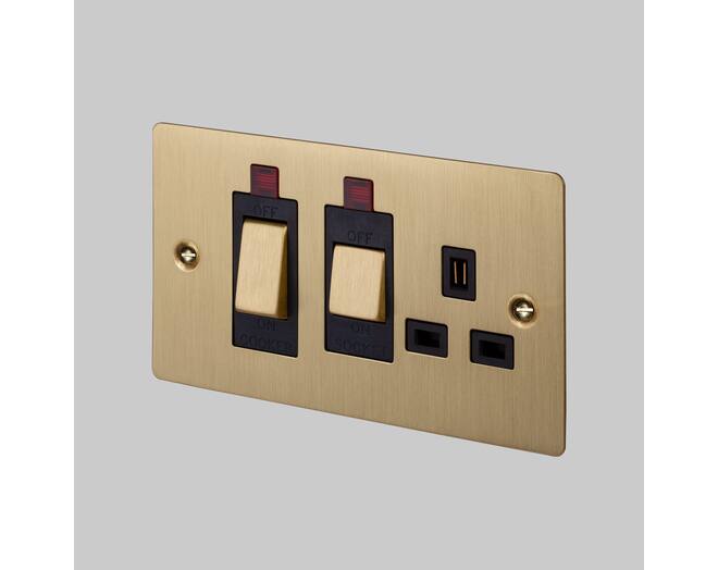 Cooker Control Unit w/ Neon - Brass - Black Interior