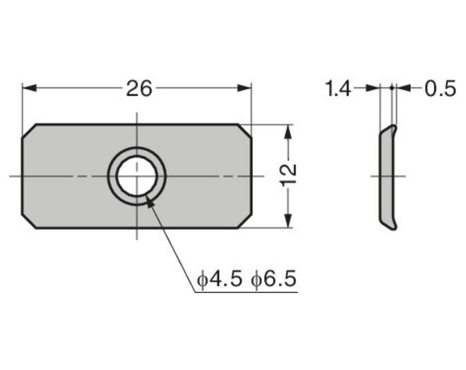 Contraplaat 28x12x1.4mm staal verzinkt voor magneetsnapper