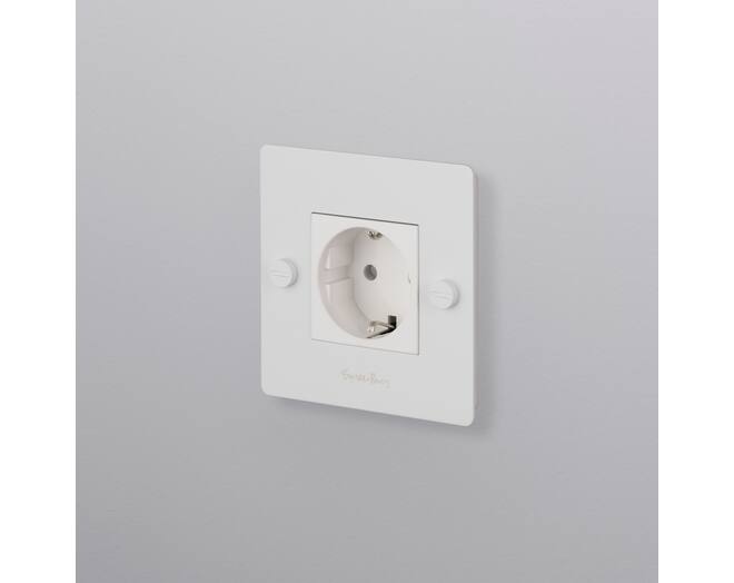 EU 1G Socket/Schuko Type F/w/ B+P Logo/White