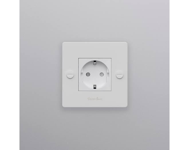 EU 1G Socket/Schuko Type F/w/ B+P Logo/White