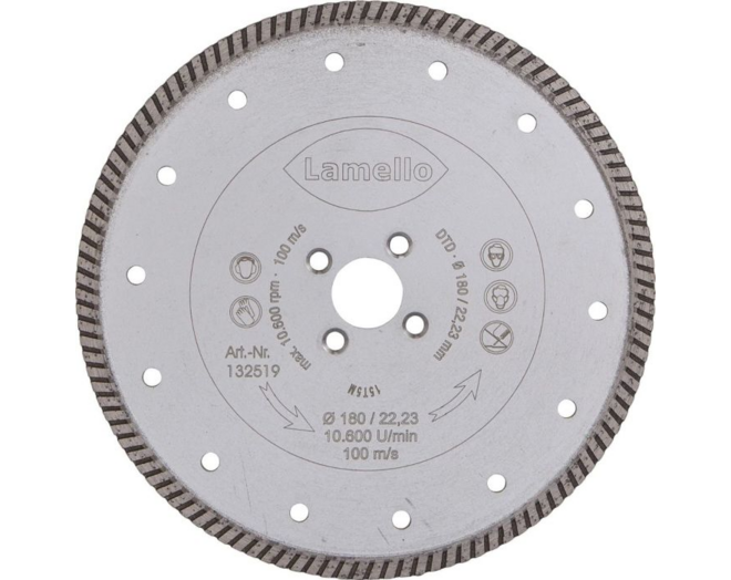 Diamant zaagblad ø180x2,6x22 mm, snijdiepte 58mm