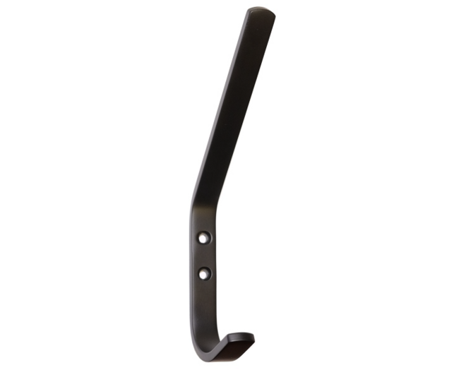 Hoed- en jashaak aluminium zwart gelakt 175x16mm
