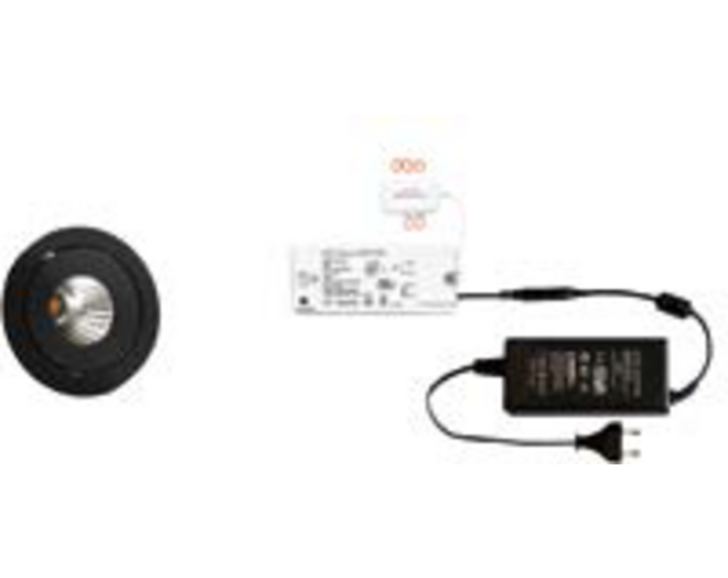 3x Ancona rond zwart + 3x verlengsnoer + ZigBee Driver 30W