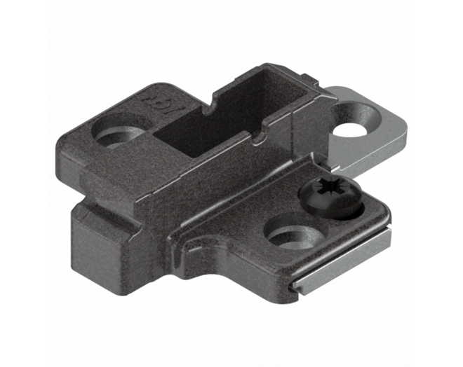 Kruismontageplaat 6mm verdikt, Onyx zwart