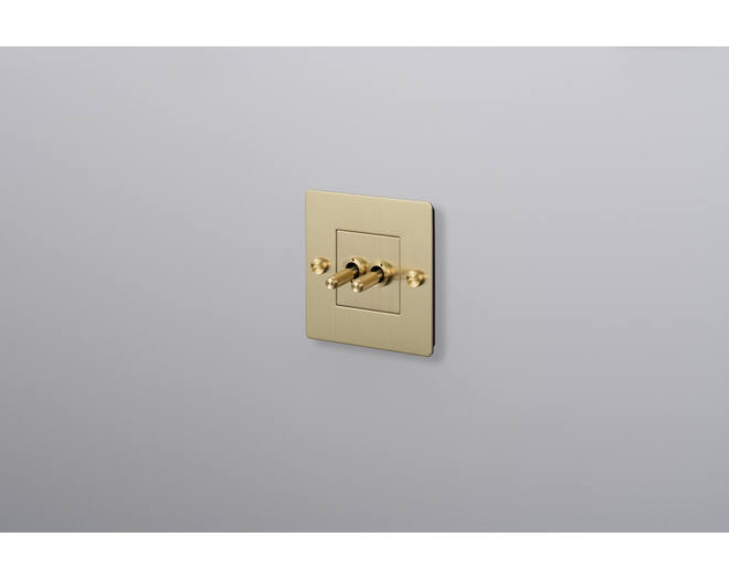 EU 1G Double Toggle Switch/w/out B+P Logo/Brass